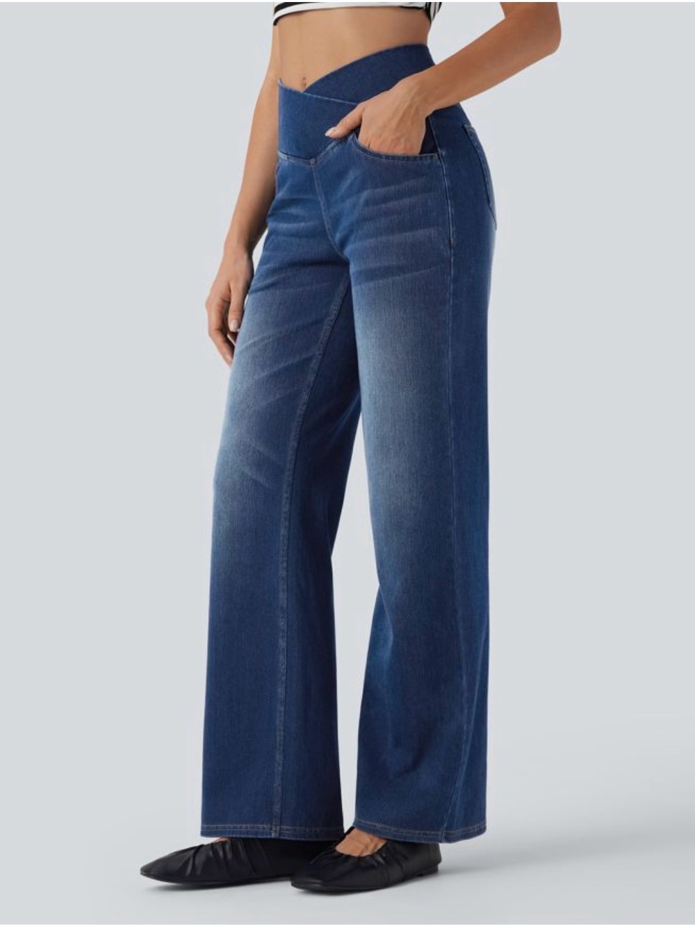 Halara Flex™ Crossover High Waisted Tummy Control Casual Straight Leg